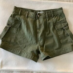 Angel Kiss Olive Green Cargo Shorts Size 11/30 | Utility Y2K Style